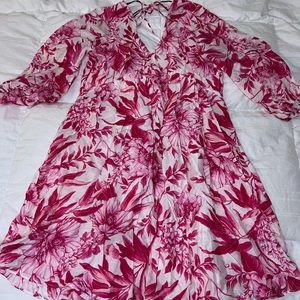 Pink floral beach dress